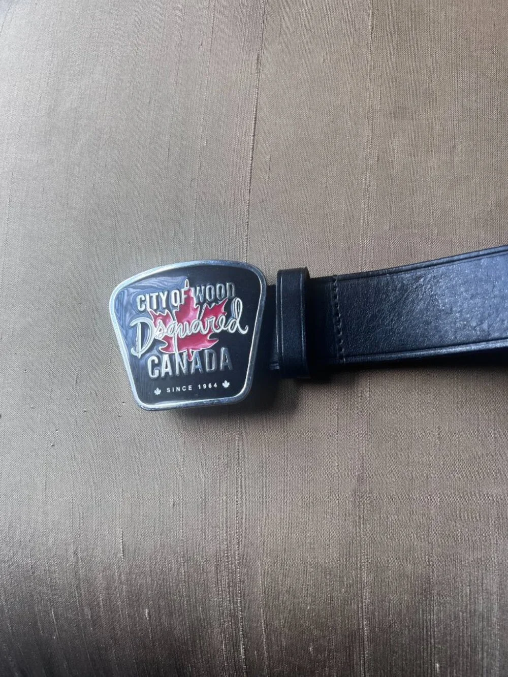 Dsquared City of Wood Buckle Belt in Leather (Preloved)